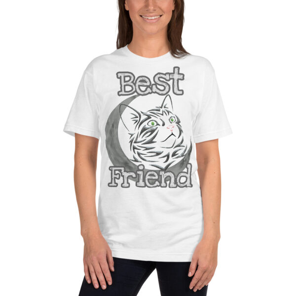 Cresent Moon with Kitty - Best Friend - Cat T-Shirt - Image 2